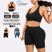 Fitness personnalisé gymnase taille haute deux pièces ensemble de yoga sans couture ECO sympathique HEXIN plus taille
