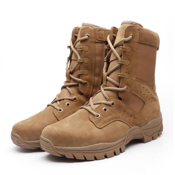 3515 Military Leather Boots Brown EVA Insole Tactical Boots With Zipper