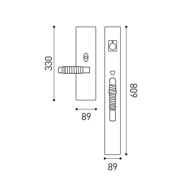 89mm 608mm American Door Handles Matte Black Exterior Grip Set Door Handle