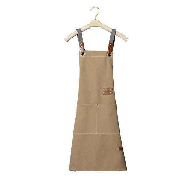 OEM/ODM Acceptable Waxed Canvas Utility Apron for Restaurant Coffee Shop Gardening