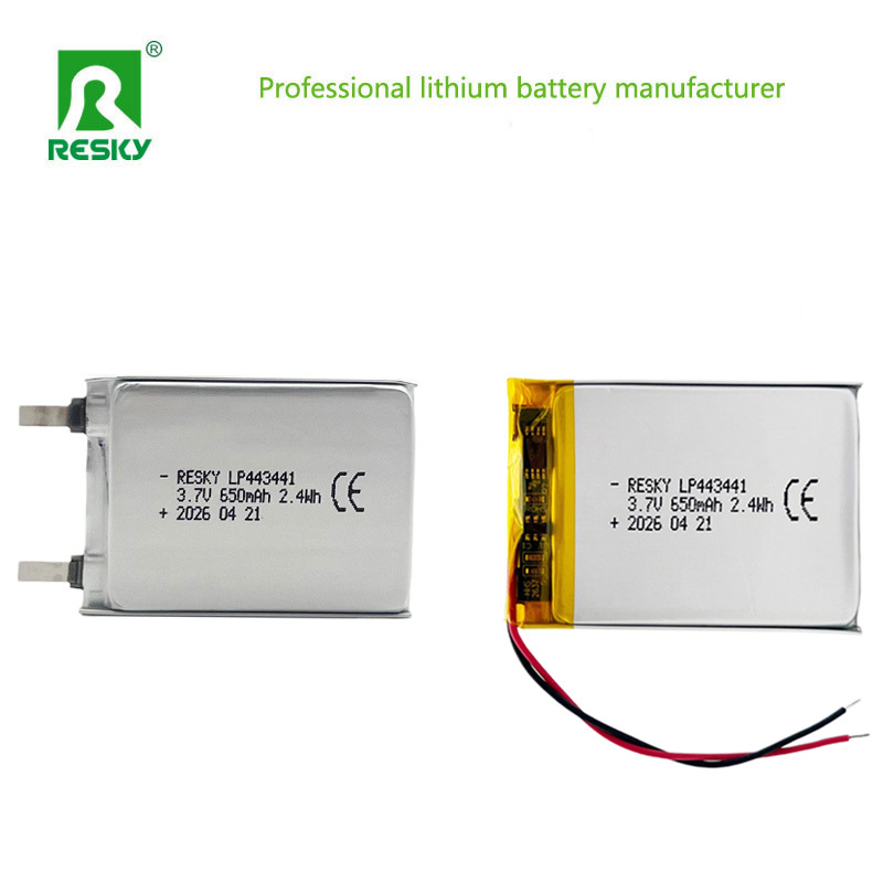 Factory Single Lithium Battery Cell 443441 3.7V 650mAh Rechargeable Lipo Battery For Portable Beauty
