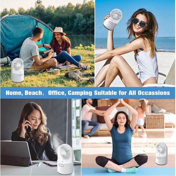 USB Rechargeable Table Fan for Home Office Foldable Desk Fan Misting Rechargeable