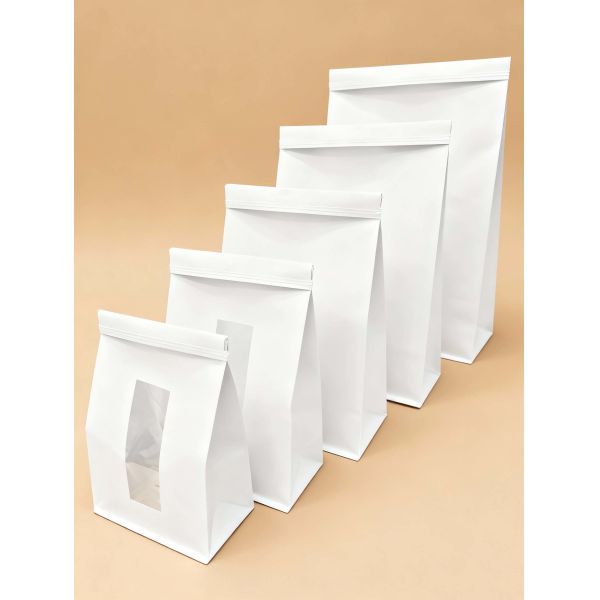 Customized Window SOS Kraft Bakery Bag Bread Bag Food Bag With Clear Window Use For Baked Food Tough And Good Tear Resistance