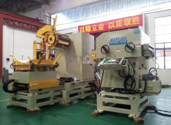 Material Width 600MM Decoiler Coil Processing Equipment / Pneumatic Punch Press Feeder
