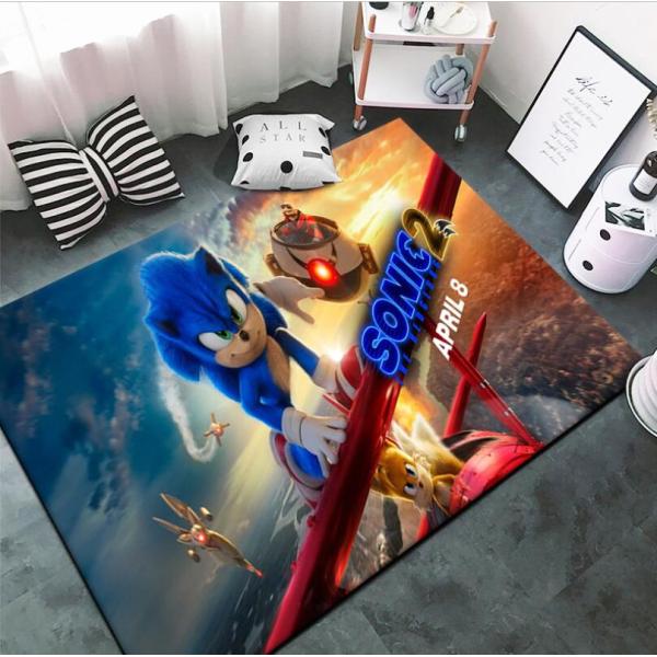 Hedgehog Sonic Crystal Velvet Floor Carpets For Boy Bedroom