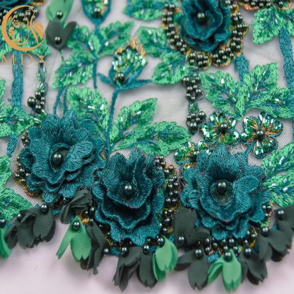 Delicate Water Soluble Floral Lace Fabric Embroidery Lace Material For Wedding Dress