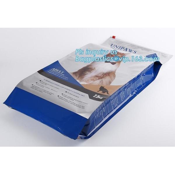 Slider Zipper Flat Bottom Side Gusset Dog Pet Food Packing Bag, Gravure Printing Top Slider Zip lockk Plastic Pet Dog Trea