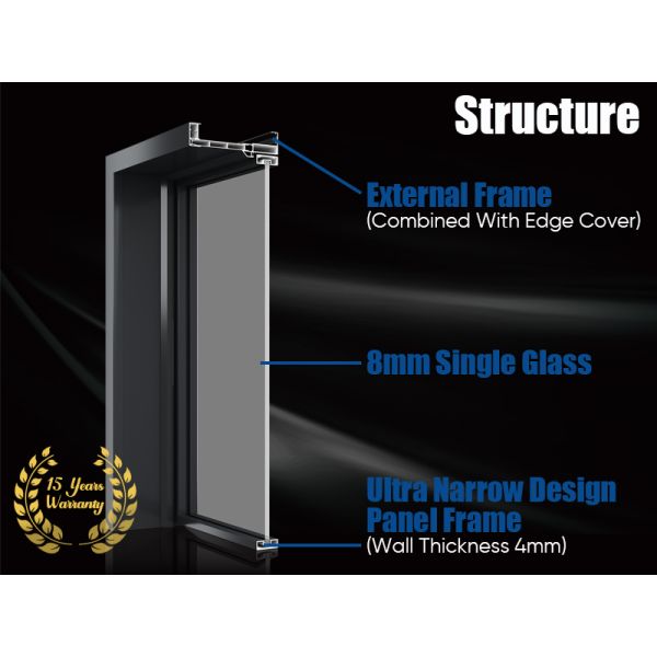 Multi Glass Design Narrow Frame Waterproof Aluminium Kitchen Casement Door