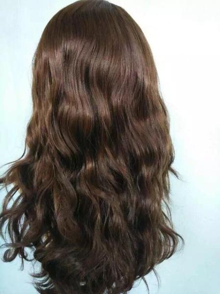 12 Inches  Wholesale Jewish Wigs European Human Hair Hair #6 Color Big Layer