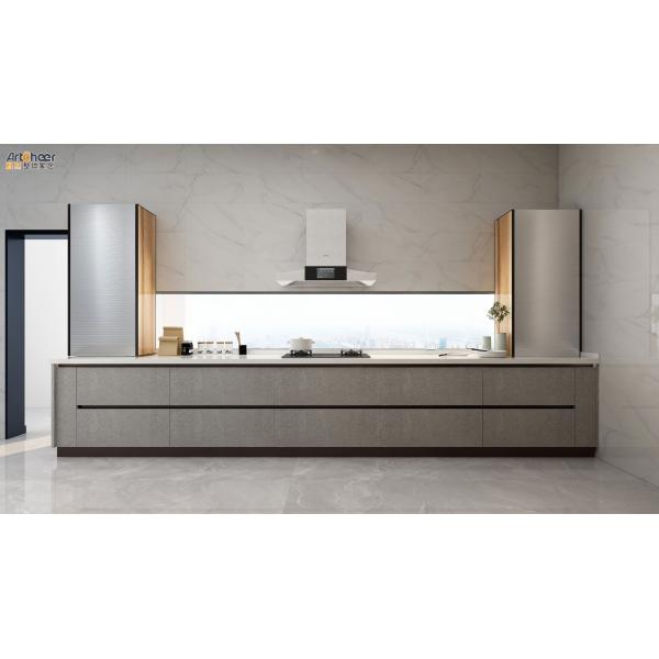 Conjunto completo de gabinetes de cocina de estilo moderno listos para ensamblar para mejoras en el hogar