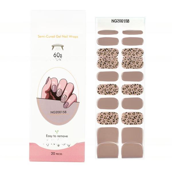 Uv gel Hot Sell Semi Cured Wraps Long Lasting Gel Nail Stickers New Arrival Styles Nail Gel Wraps With Uv Lamp