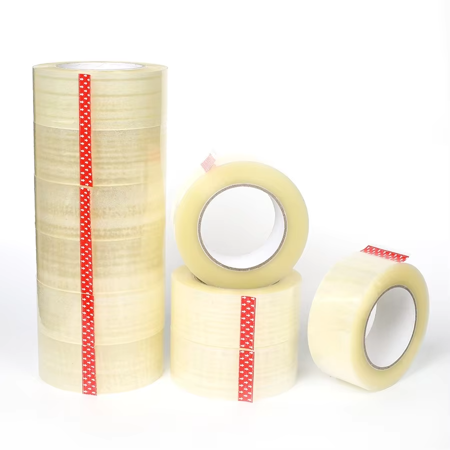 48mm Width Single Sided Silicone Adhesive BOPP Clear Packing Tape Waterproof Sealing Packaging Tape for Bag Use