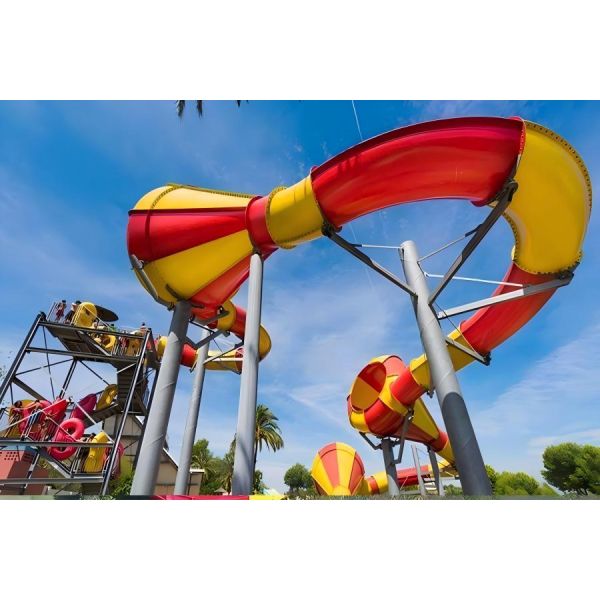 Honeycomb Thematic Aqua Park Water Slide Steel Structure 17M