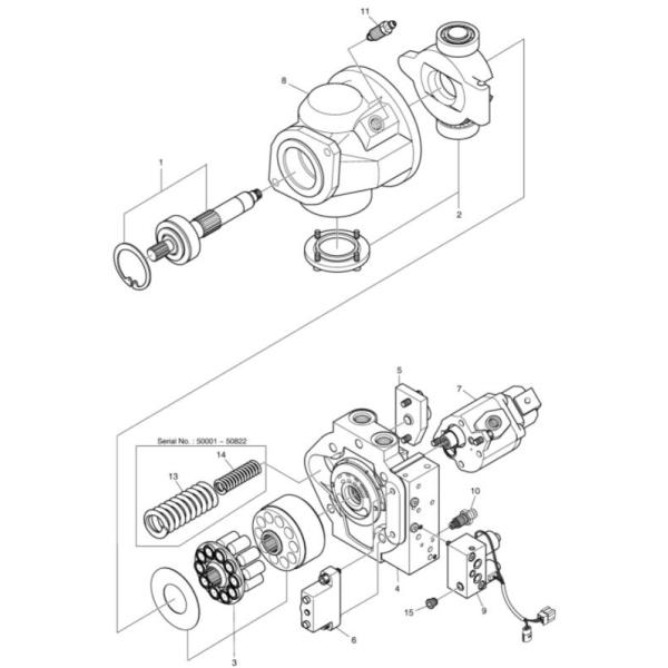 Гидронасос экскаватора запасных частей AP2D25LV1RS7 K1033766A DX60R DH55 Doosan Гидронасос экскаватора запасных частей AP2D25LV1RS7 K1033766A DX60R DH55 Doosan