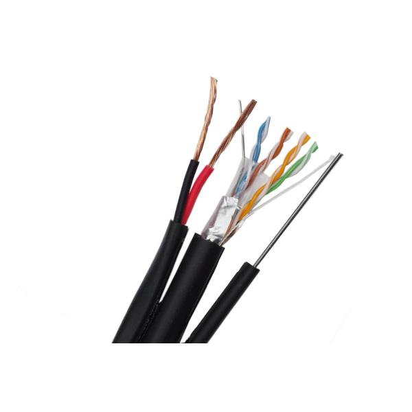 FTP CAT5E Siamese IP Camera Cable 24 AWG Bare Copper with Zinned Steel Messenger
