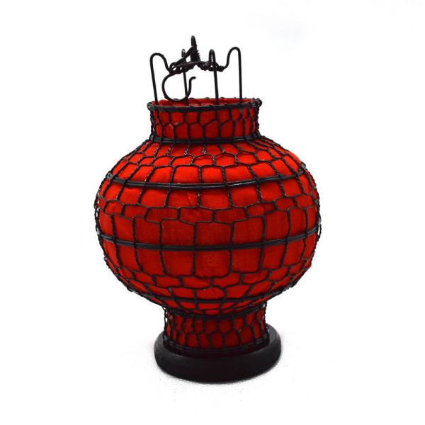 Vintage Cloth Metal Chinese Red Silk Lanterns for Traditional Chinese Style