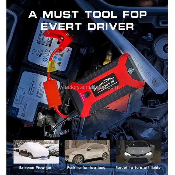 Portable 12V Car Emergency Start Power Car Jumper Starter with Pure Sine Wave Inverter Type and 225kWh Storage Capacity