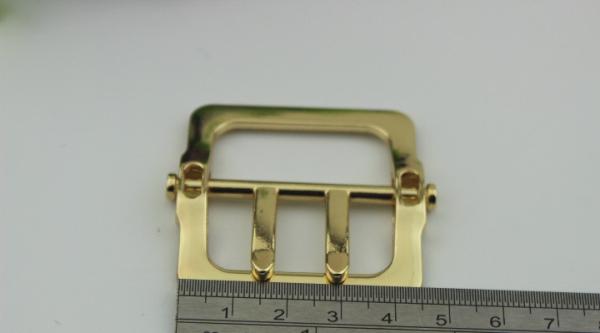Most popular new arrival zinc alloy handbag accessories gold 45 mm double pin belt buckle
