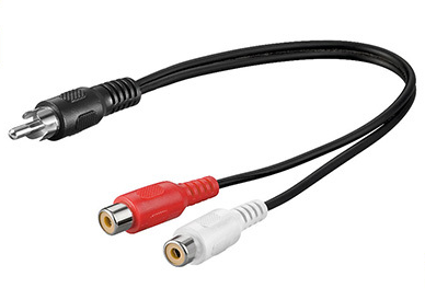 15CM meter Gold Clear  2 RCA plug to RCA jack Y Cable Audio Video cable