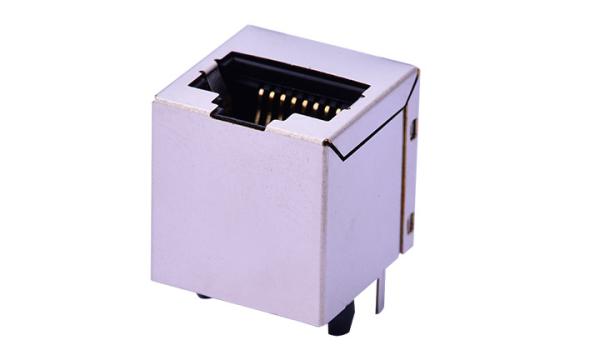 Single Port Rj45 Network Connector 10P8C 180 Degree Rated Current 1.5A