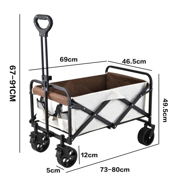 Customized Size Load-Bearing Camping Car for Folding Hand-Pushing Design and Outdoor