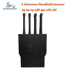 8 Antennas 38W High Power Portable Signal Jammer with 50m Radius for Mobile
