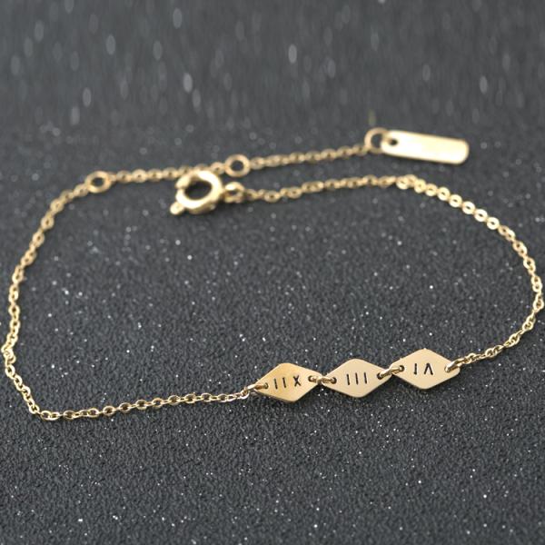 Luxury Jewelry Stainless Steel Gold Plated Irregular Bracelet for Women