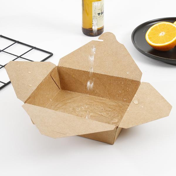 Customizable Disposable Packaging Kraft Whiteboard Takeaway Food Grade Paper Box