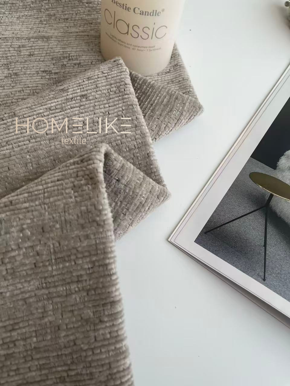 320GSM Yarn dyed woven chenille fabric for sofa