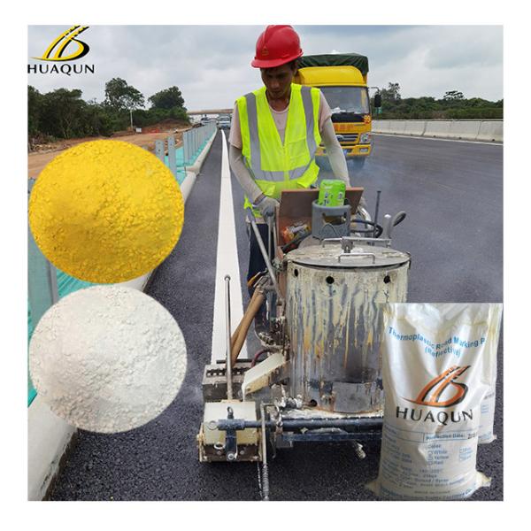 Peinture thermoplastique avec revêtement en poudre de ligne réfléchissante