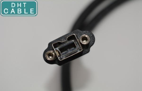 Black Screw Lock 1.0 Meter IEEE 1394 Cable Security Vision 9 Pin Female Molding