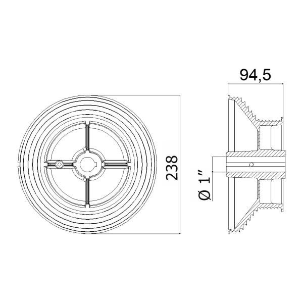 Die-Cast Aluminium Drum High Lift 5750-120 146-3050MM