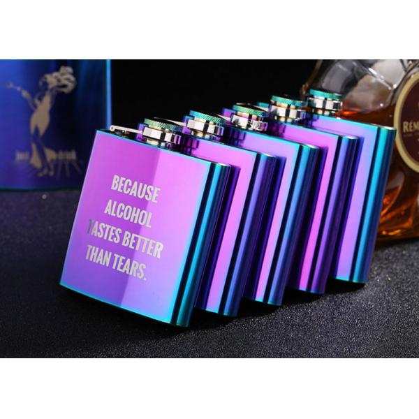 Colorful Stainless Steel Wine Bottle Womens Hip Flask Western Style