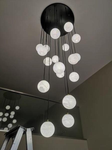 Espiral Moderno Cristal Lustre Hall Long Flush Monte Lustres Iluminação Cristal Brilho Led L'Escalier Lights