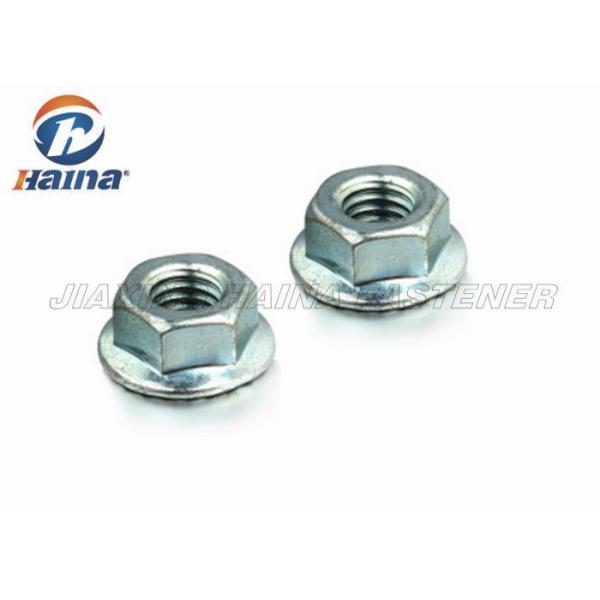 Hexagon Serrated Flange Lock Nut Yellow Zinc Plated For Pipeline Connection