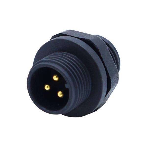 Nylon M12 Screw Type Panel Mount Waterproof IP67 Connectors