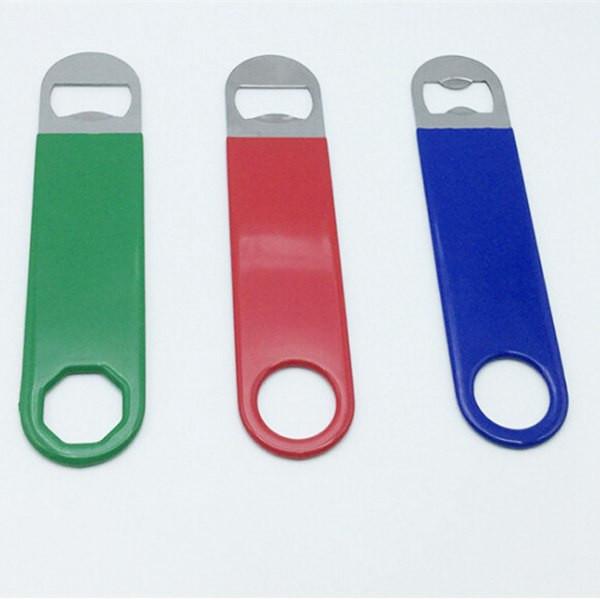 Personalized Promotion Gift Long Flat Stainless Steel Bar Blade Speed Beer Bottle Opener with Vinyl Coating
