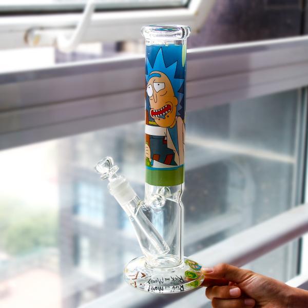 Straight Glass Smoking Water Pipes W Ice Catcher 12inch 18mm