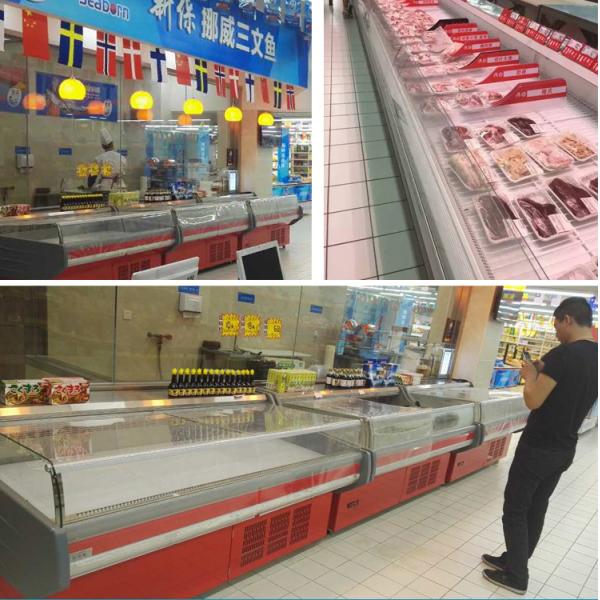 Stainless Steel 201 Material Deli Cooler for Supermarket Meat Display Refrigeration