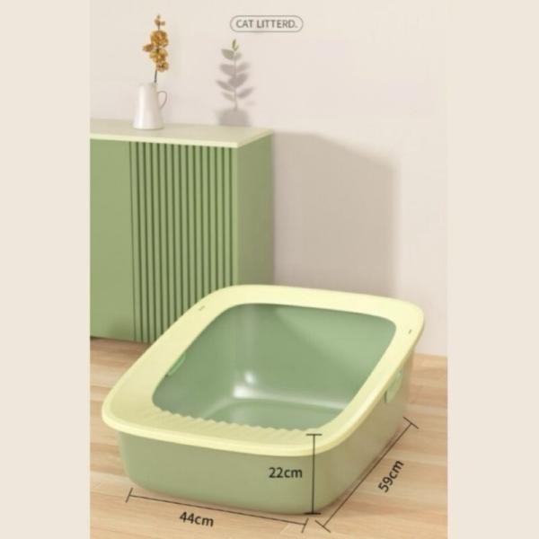 Green Pink Cat Toilet PP Pellet Litter Box With Scoop Durable