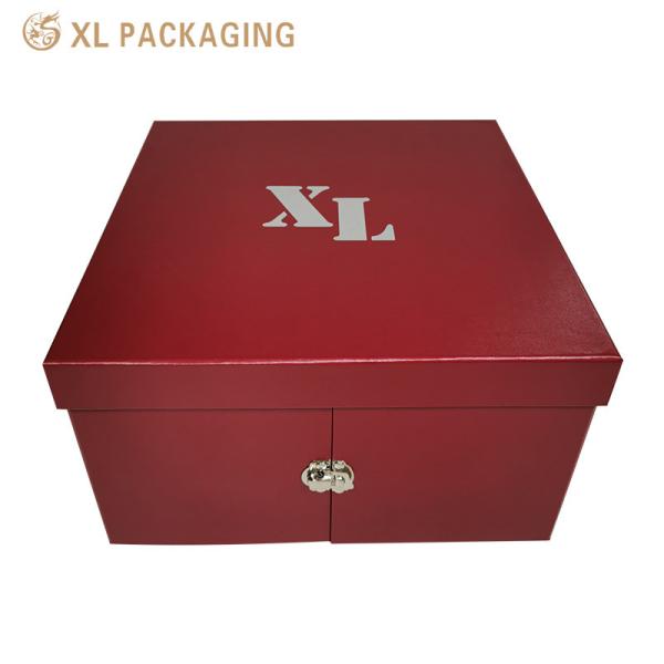 XL Packaging Custom Packaging Box Factory Customized Logo Rotatable Food Storage Box With Metal Lock For Ornament Gift Collection Matte Capping