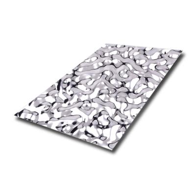 304 316 Water Ripple Stainless Steel Sheet Mirror Finish 0.8mm 4ft x 8ft