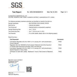 GUANGZHOU BMPAPER CO.,LTD Certifications