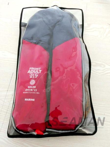EC / MED Approval 150N Orange Red Double Air Chamber Inflatable Life Jacket With Harness