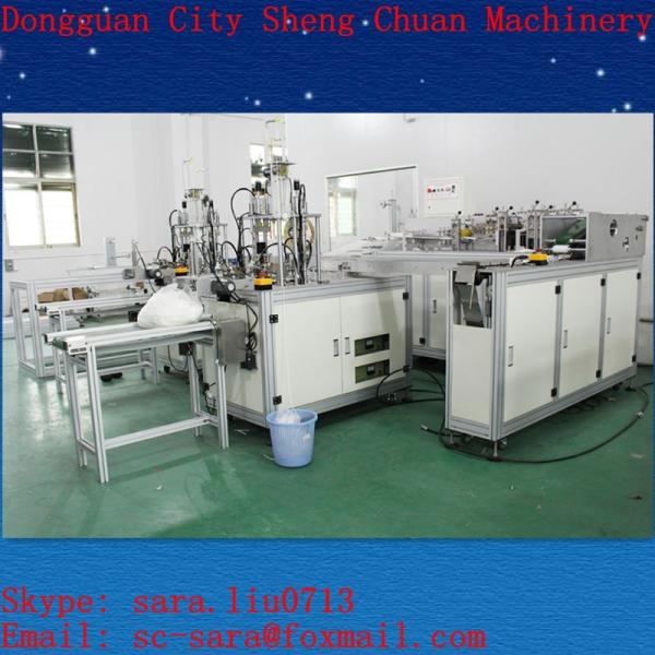 Full Automatic mask making machine include one mask machine and two ear loop machine