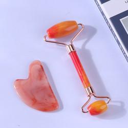 Jade Face Roller branca, amostra grátis de Rose Quartz Stone Roller 56g