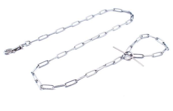 Zinc Plated Pets Choke Chain Dog Tie Out Chain With Heavy Duty Swivel Snap Hook