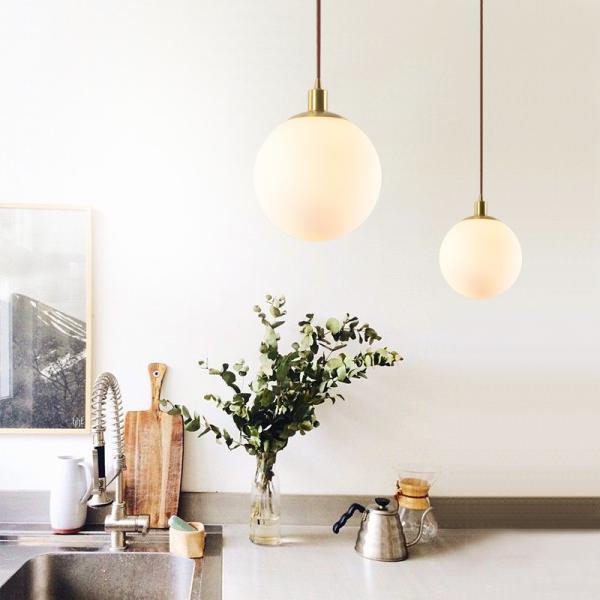 White glass pendant shade Hanging Lamp For Kitchen Dining room Lighting (WH-GP-22)