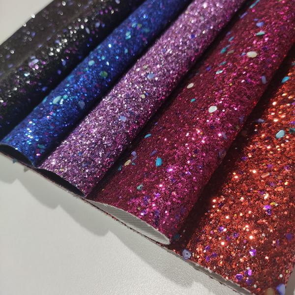 Rainbow 0.65mm Abrasion Resistant Glitter Leather Fabric