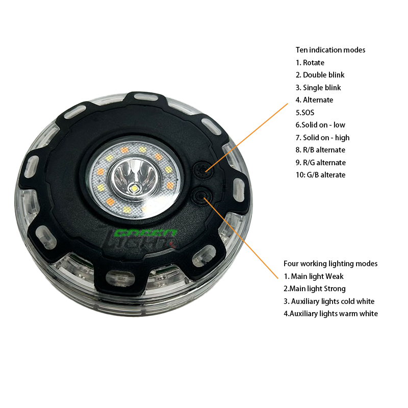 Multi-functional Working Light Flashing Led Car Truck Strobe Warning Lights Rechargeable Li-ion Battery Safety Light